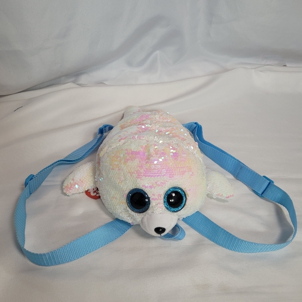 Ty Icy The Seal Sequin Kids Plush Backpack